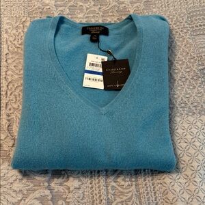 Charter Club Blue V-Neck Sweater